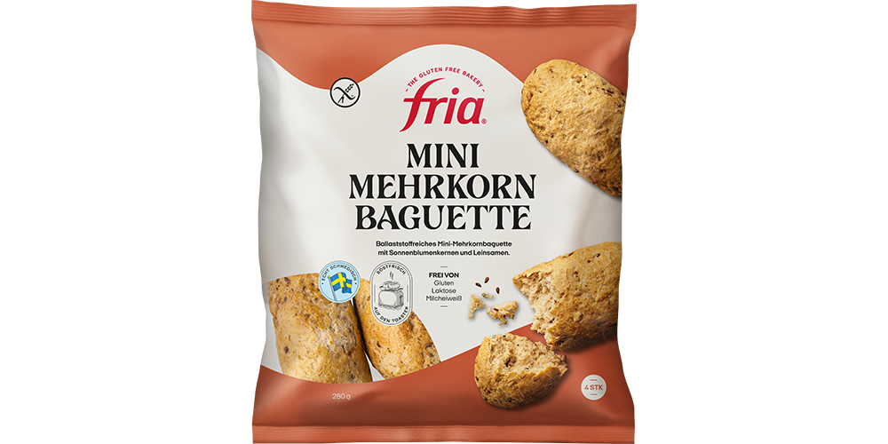 Glutenfreies Mini-Mehrkornbaguette