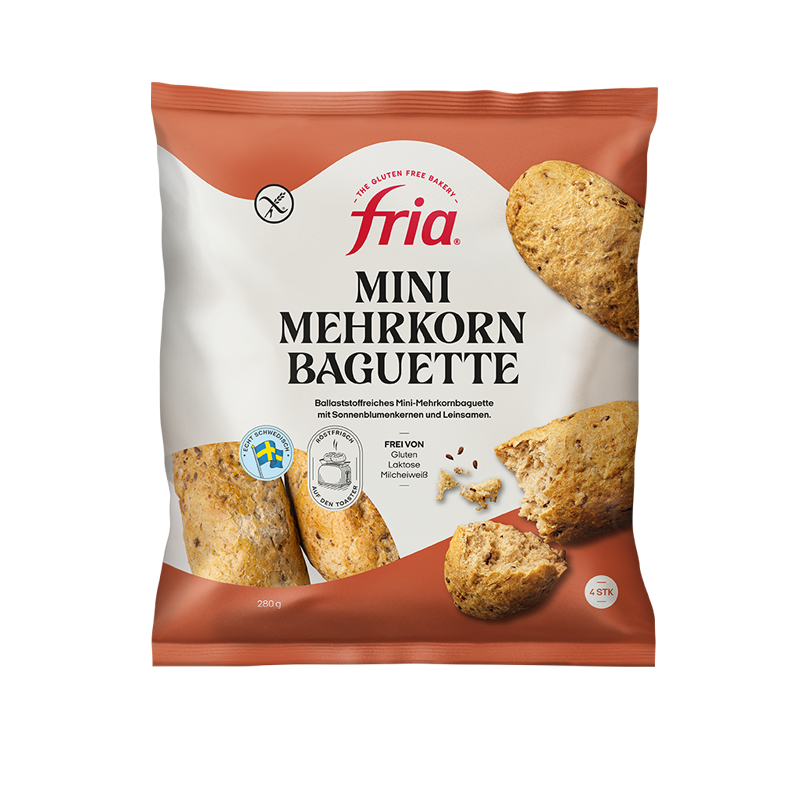 Glutenfreies Mini-Mehrkornbaguette