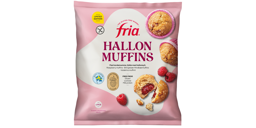 Glutenfria Hallonmuffins